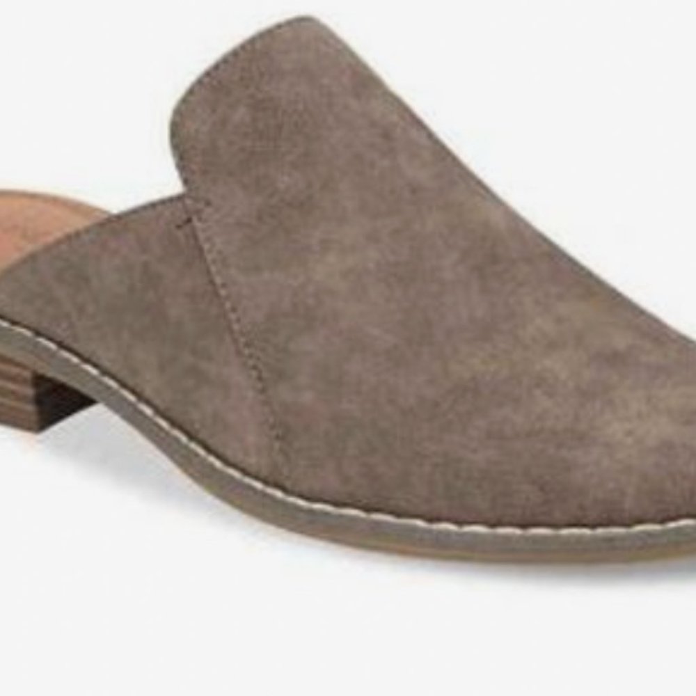 Brown/grey Indigo rd. Mules size 8.5